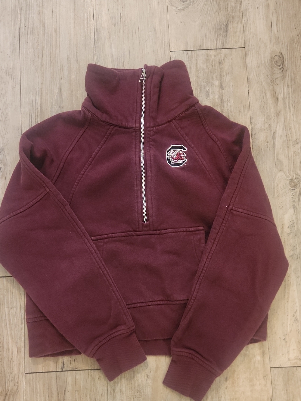 Kids Maroon Quarter-Zip Pullover with Gamecocks Logo